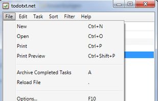 File menu