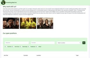 Create attractive Careers page for your company listing all the job openings