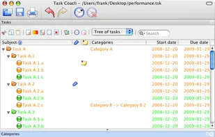Tasks and categories (release 0.72.0 on Mac OS X)