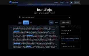 Image of the bundle size of the @okikio/animate package from npm