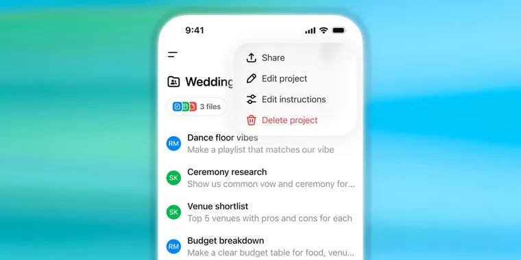 ChatGPT Shared Projects now available to Free, Plus, and Pro users image