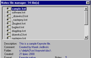 Remembers KeyNote files you have been using