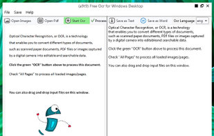 Screenshot of the  ocr software