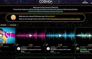 Cosmoa's beta version Homepage, as of December 5th, 2022