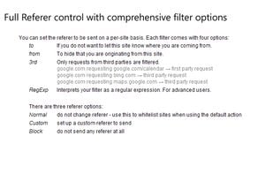 Referer Control screenshot 1