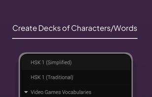 Create decks of characters/words.