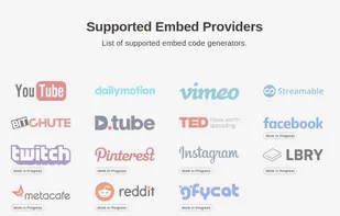 Supported embed providers
