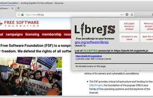 GNU LibreJS screenshot 1