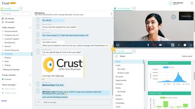 Crust Messaging with the Jitsi video bridge open