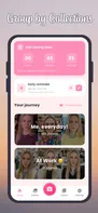 Organize your daily photos into custom collections so you can track different journeys like everyday life, work, fitness, or personal projects separately.