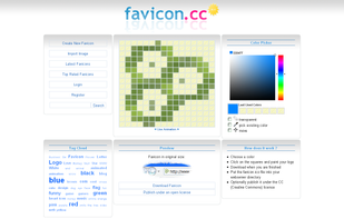 Editing icon with real time preview and simple editor with color picker