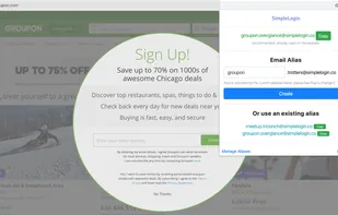 Create alias quickly with SimpleLogin Chrome & Firefox extension.