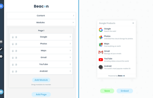 Live Beacon widget editor