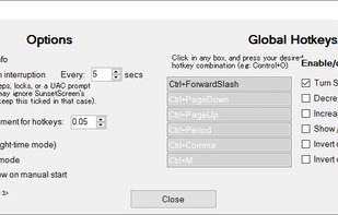 "More Options" Window
