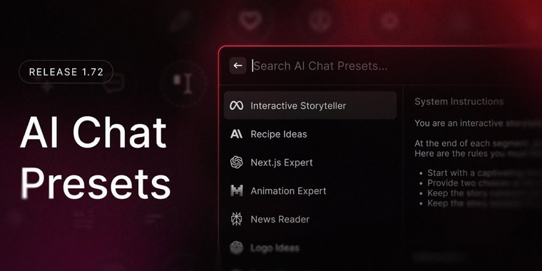 Raycast's latest update introduces AI chat presets for customizable chat templates image