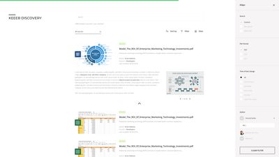 Extended search results page
