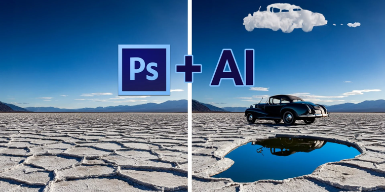 Photoshop expands AI tools with Harmonize, Generative Upscale and Projects