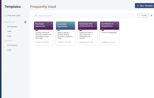 Select or modify contract templates from Lexagle's contract library