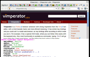 Vimperator screenshot 2