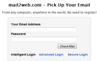 mail2web.com screenshot 1
