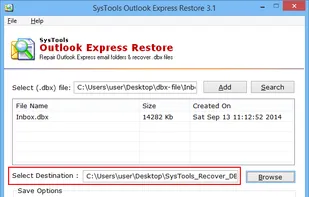 SysTools Outlook Express Restore screenshot 3