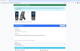Storefront listing setup view