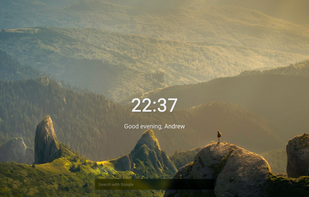 Focus: just a clock and a searchbar 