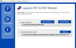 Jagware PST to NSF Wizard screenshot 1