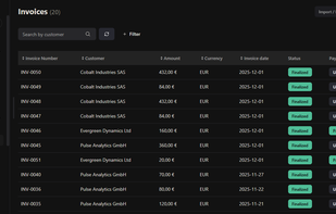 Invoices in Meteroid