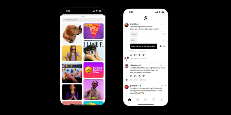 Meta's Threads app introduces GIF posting and poll features image