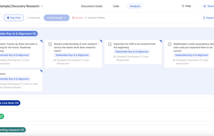 Looppanel's analysis section with tag and question-based views