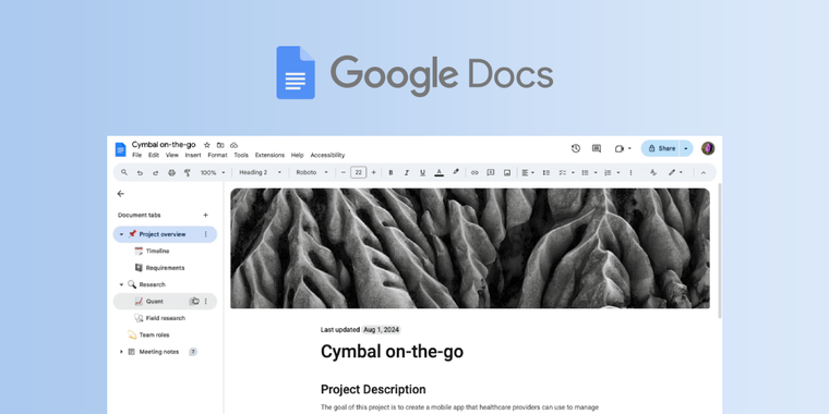 Google Docs introduces document tabs for better organization and collaboration image