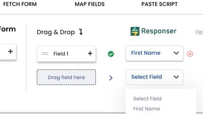 Easy Drag & Drop your form fields to map with Responser.