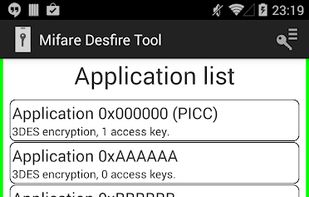 MIFARE DESFire EV1 NFC Tool screenshot 1