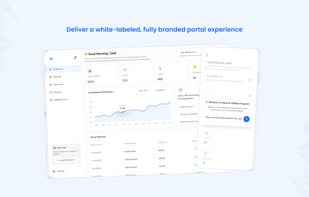 White-label portals let partners log in under your custom domain with your logos and color schemes.