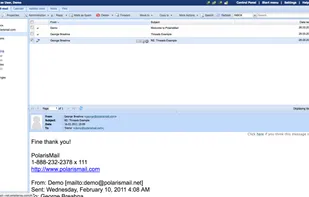 Polaris Mail's email tab.