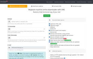 Archivarix screenshot 1