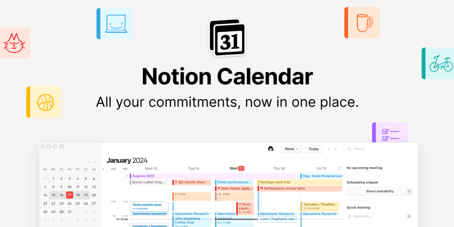 Notion launches standalone app 'Notion Calendar,' replacing Cron