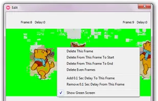 Frame context-menu. Ability to switch on the geen screen