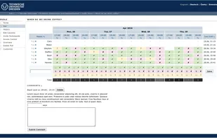 The vote interface (meeting schedule)