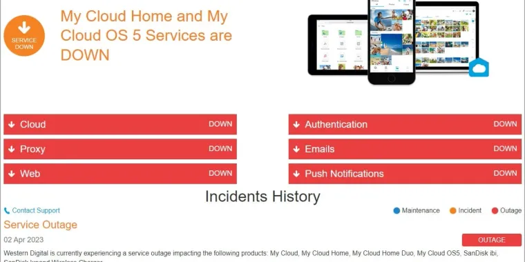 My Cloud NAS service is down after a cyber attack to Western Digital image