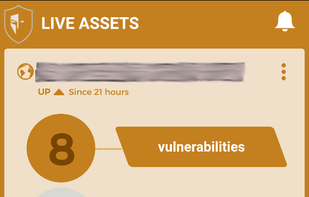 This is the live dashboard with some vulnerability alerts. A daily check is performed to raise these alerts along with a push notification. It indicates site health.