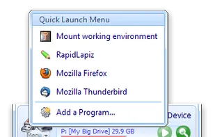 Portable application quick launcher