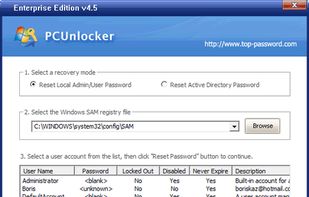 PCUnlocker screenshot 2