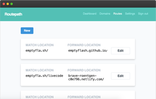 Set up routes for each domain and send them to different locations