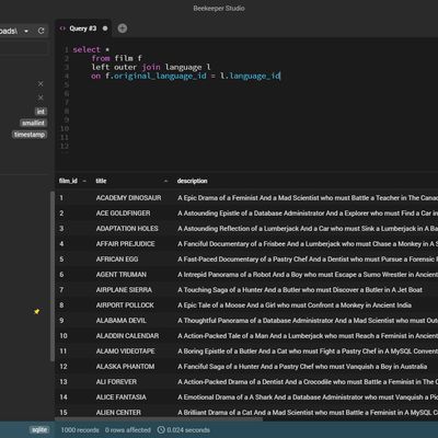 Beekeeper Studio - Great open-source SQL editor