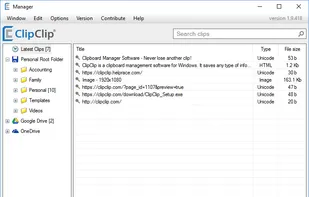 Main window interface
