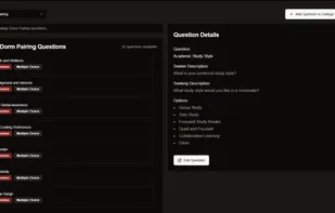 Create custom questions for each team creation.