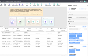 Make a custom workflow. Find people, add and verify emails.