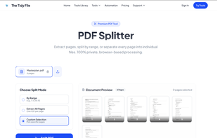 pdf splitter, splits pdf in desired configuration